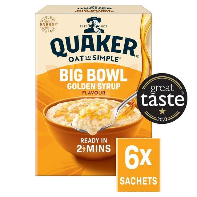 Quaker Oat So Simple Big Bowl Golden Syrup Porridge